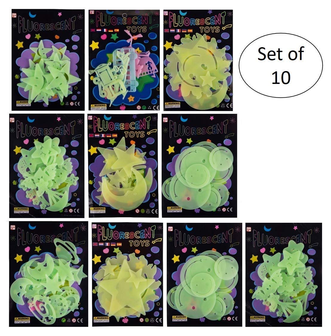 Glow in The Dark Radium Wall Stickers Moon & Stars Shaped Fluorescent Night Stickers for Wall Ceiling - Image 3