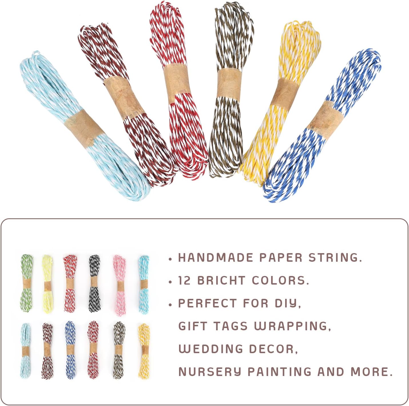 Twisted Paper Raffia Craft Favor Gift Wrapping Twine Rope Thread Scrapbooks - Image 6