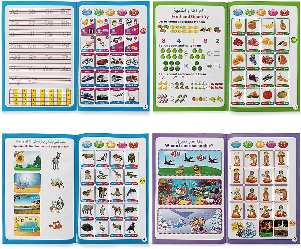 Arabic English Early Education Point Reading Children Puzzle Learning Sound Books Smart Toys Audio Books Arabic Early Education Phonics Reader - Image 3