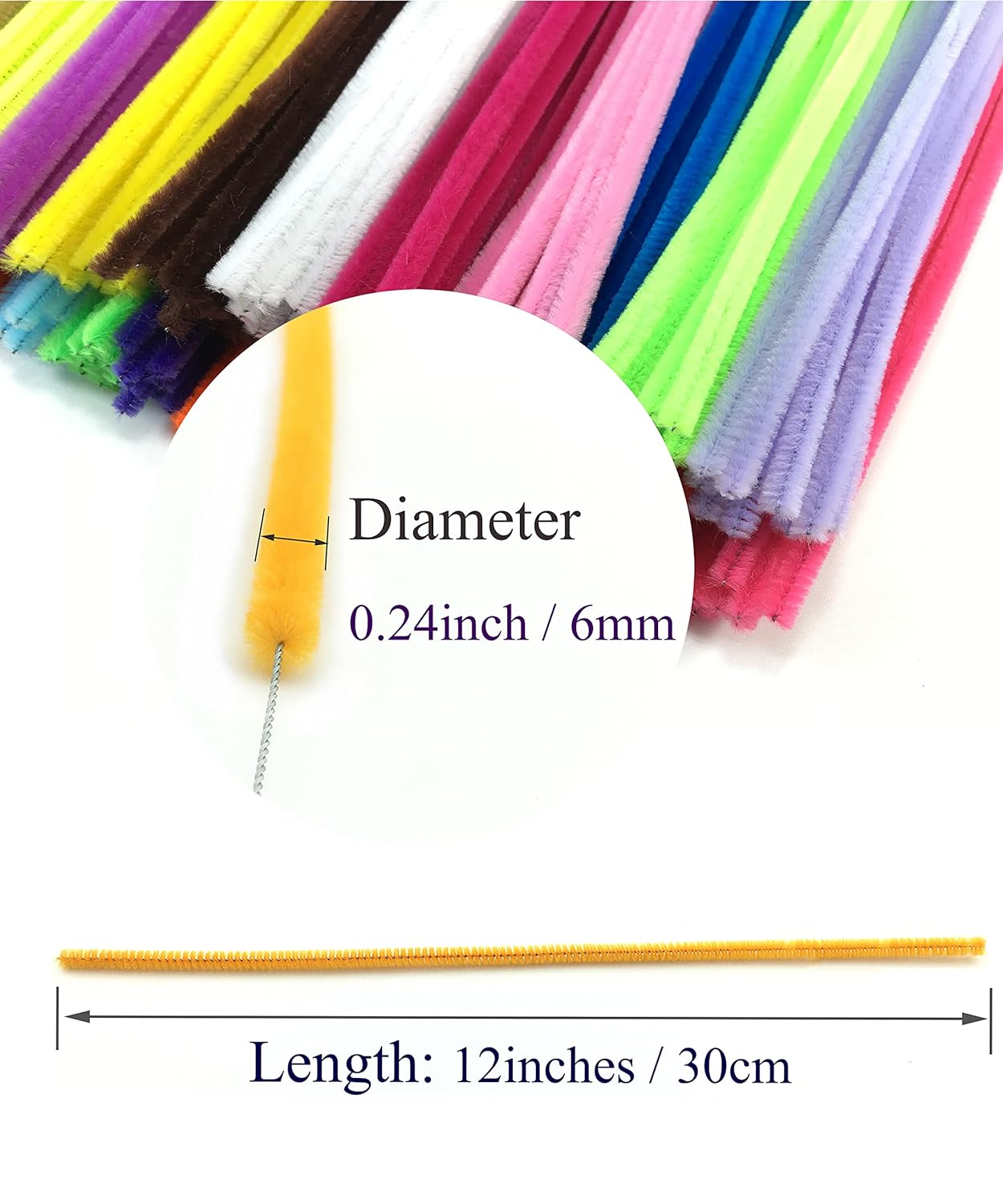 8 Colors Creative Pipe Cleaners Chenille Stems 12 inches long Perfect for art craft - Image 6