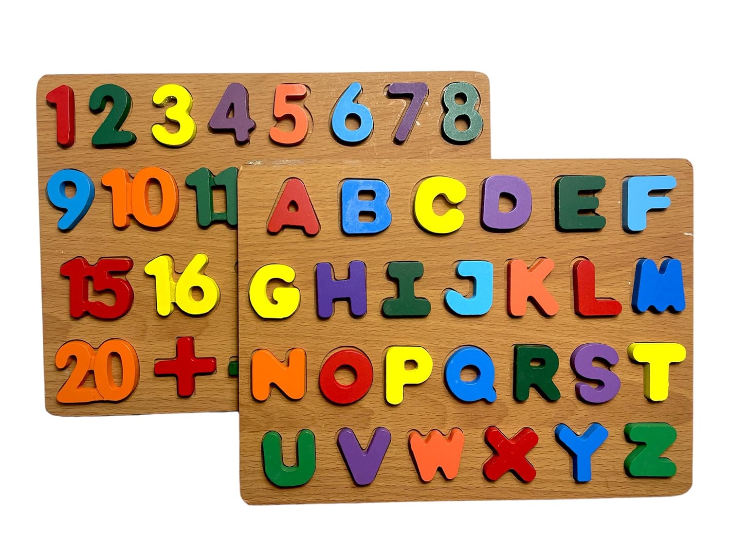 Wooden English Alphabets Blocks for Kids 3 Years Alphabets for Kids Puzzles Learning Educational Montosseri Toy (Combo (2 Boards))
