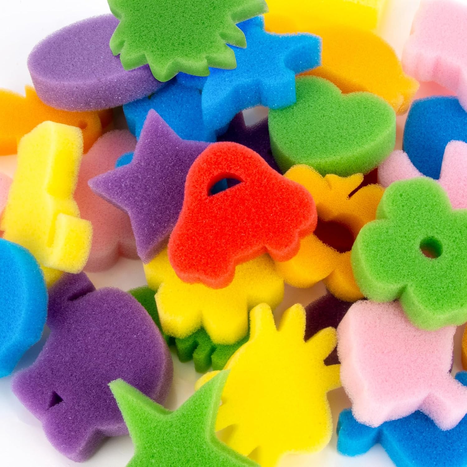 ponge Painting Shapes - Assorted Pattern Early Learning Sponge,Colorful DIY Painting