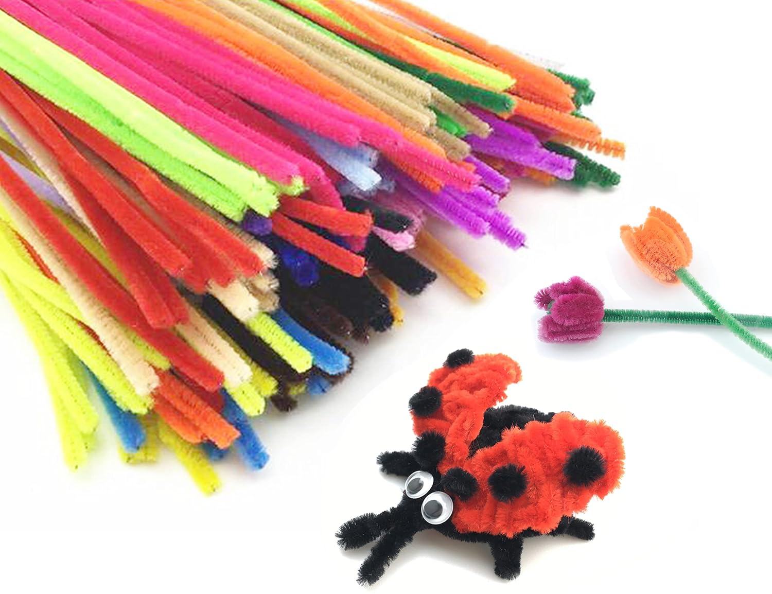 8 Colors Creative Pipe Cleaners Chenille Stems 12 inches long Perfect for art craft