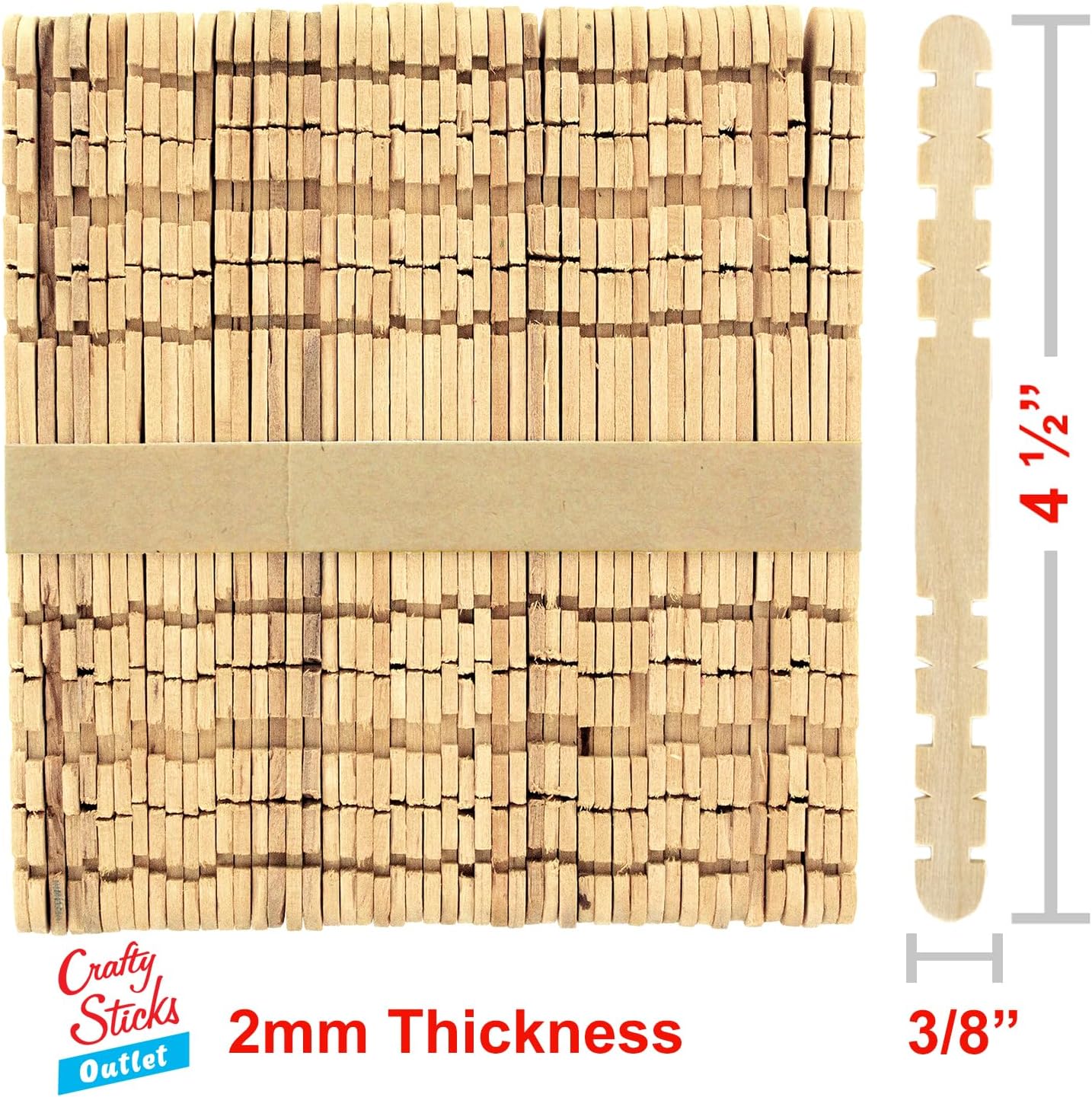 50 Notched Wood Craft Sticks 4.5 Inch – Wooden Hobby Sticks for Crafts, STEM & DIY Projects - Image 6