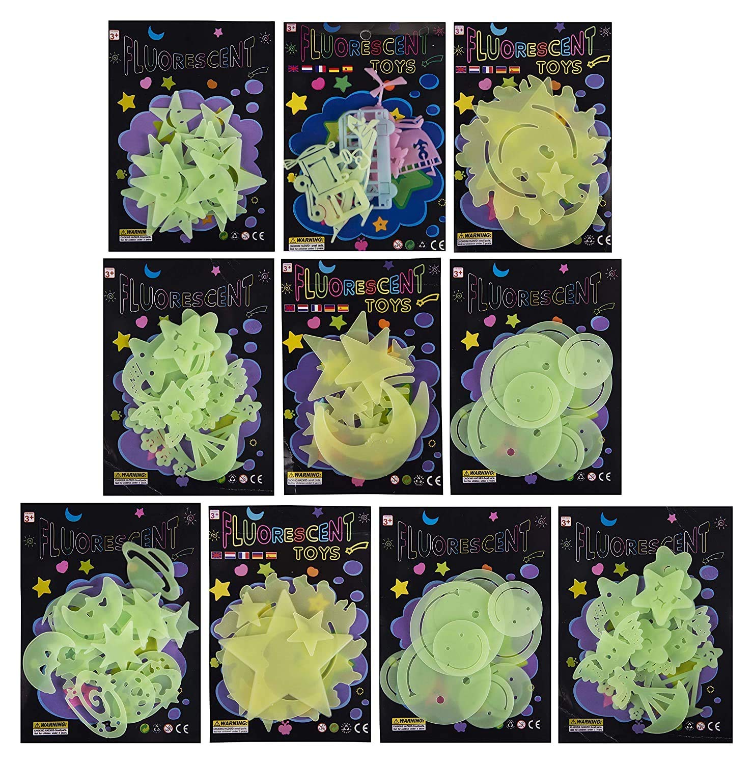 Glow in The Dark Radium Wall Stickers Moon & Stars Shaped Fluorescent Night Stickers for Wall Ceiling - Image 4