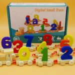 Wooden Learning Toy Numbers Educational Play Train with Sliding Wheels, Pre School Learning Game for Kids 3 Years & Above (Pack of 11, Multicolor) (Beige)
