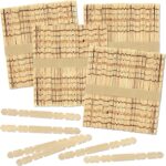 50 Notched Wood Craft Sticks 4.5 Inch – Wooden Hobby Sticks for Crafts, STEM & DIY Projects