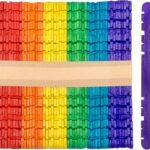 50 Pack 4.5 Inch Notched Multi-Color Wood Craft Sticks, Wooden Sawtooth Hobby Skill Sticks for Crafts and STEM