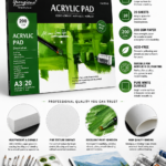 Giorgione A3 Acrylic Pad – 200 GSM Acid-Free Acrylic Painting Paper, 20 Sheets, Professional Artist Pad for Acrylic & Oil Painting