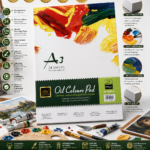 Opeth A3 Oil Colours Pad – 230 GSM Canvas Textured Paper, 24 Sheets, Professional Oil Painting Pad for Artists