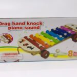 Drag Hand Knock Piano Xylophone — Wooden Pull-Along Musical Toy with 8 Rainbow Notes & Animal Design | Ages 3+
