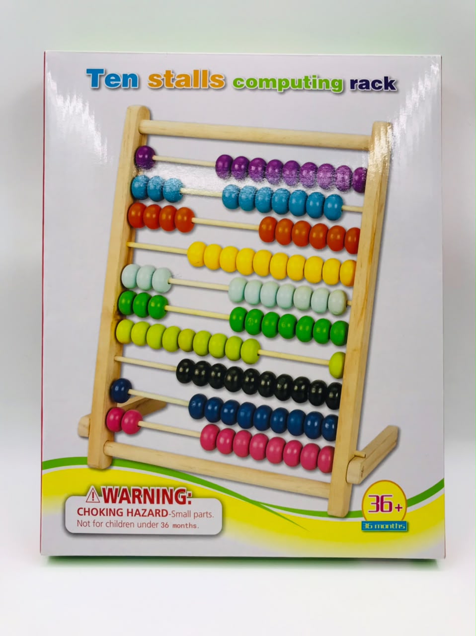 Ten Stalls Computing Rack — Wooden Abacus for Kids with 100 Colorful Beads | Maths Learning Toy for Counting & Number Skills | Ages 3+ - Image 6