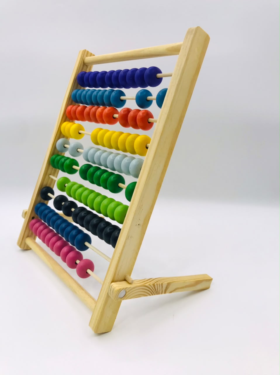 Ten Stalls Computing Rack — Wooden Abacus for Kids with 100 Colorful Beads | Maths Learning Toy for Counting & Number Skills | Ages 3+ - Image 2