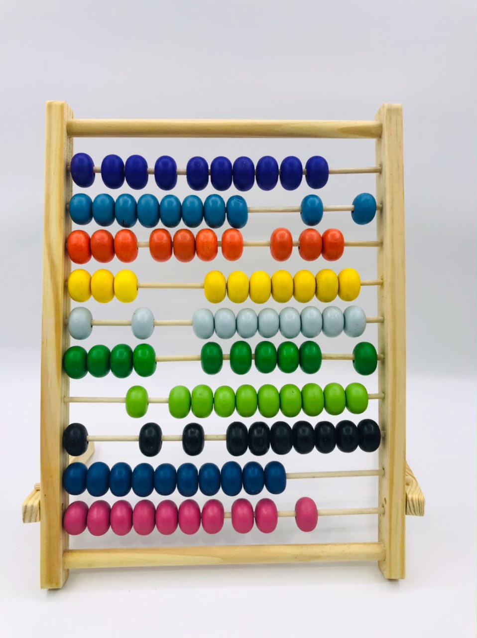 Ten Stalls Computing Rack — Wooden Abacus for Kids with 100 Colorful Beads | Maths Learning Toy for Counting & Number Skills | Ages 3+ - Image 5
