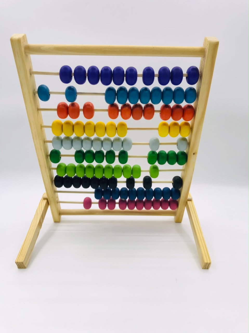 Ten Stalls Computing Rack — Wooden Abacus for Kids with 100 Colorful Beads | Maths Learning Toy for Counting & Number Skills | Ages 3+ - Image 3