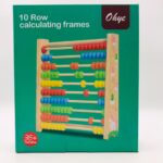Ohye 10 Row Calculating Frames — Wooden Abacus for Kids with 100 Colourful Beads & Number-Printed Panel | Maths Counting Toy | Ages 36 Months+