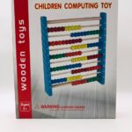 Children Computing Toy — Large Wooden Abacus with Bold Red Frame & 100 Colourful Beads | Maths Counting Toy for Kids | Ages 3+