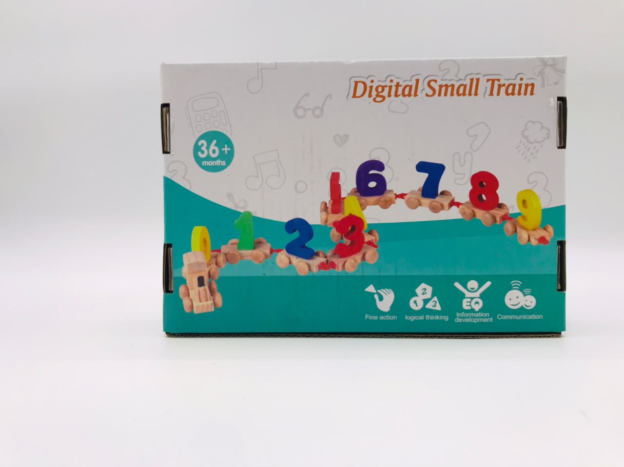 Wooden Learning Toy Numbers Educational Play Train with Sliding Wheels, Pre School Learning Game for Kids 3 Years & Above (Pack of 11, Multicolor) (Beige) - Image 5