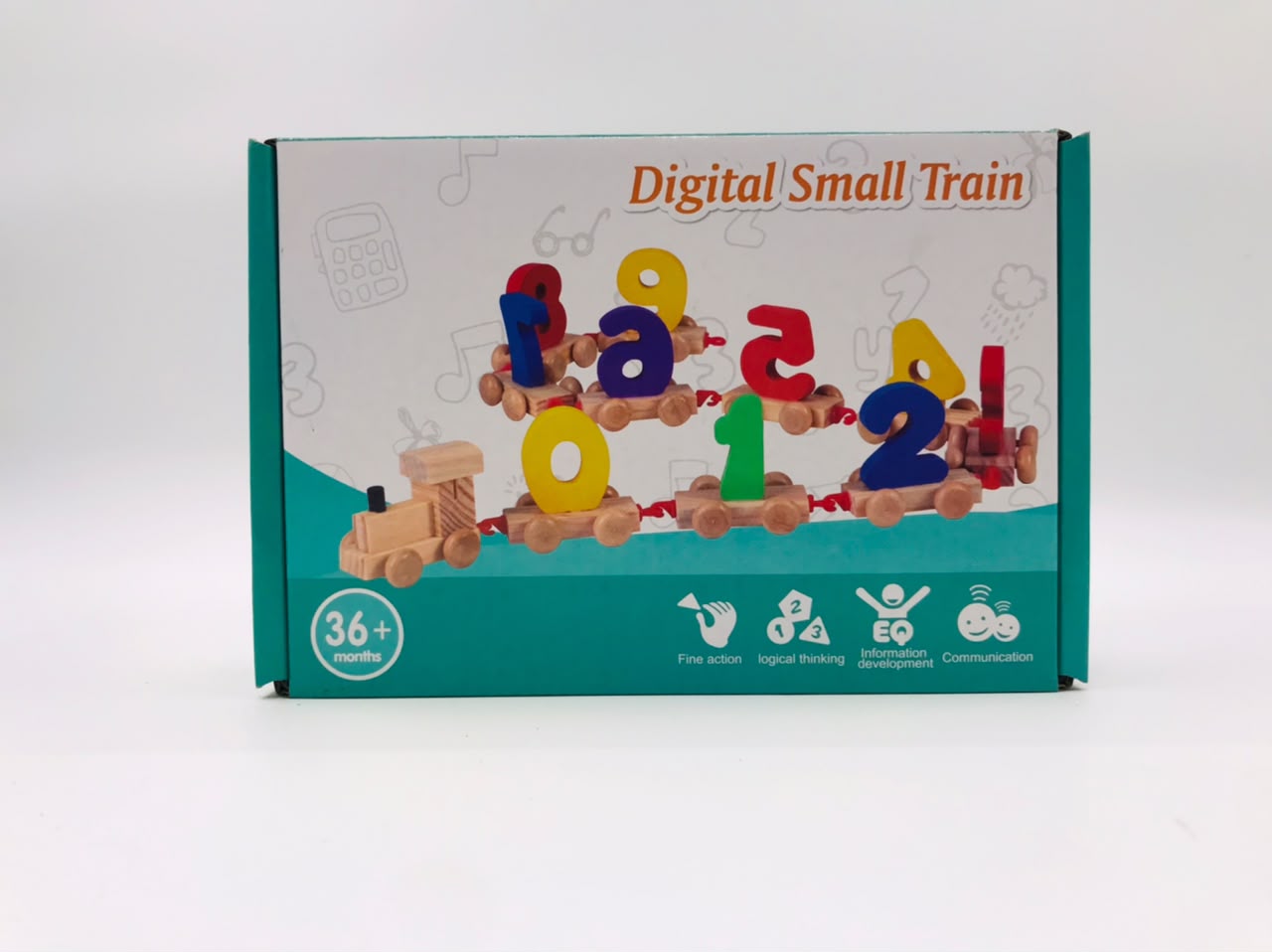 Wooden Learning Toy Numbers Educational Play Train with Sliding Wheels, Pre School Learning Game for Kids 3 Years & Above (Pack of 11, Multicolor) (Beige) - Image 6